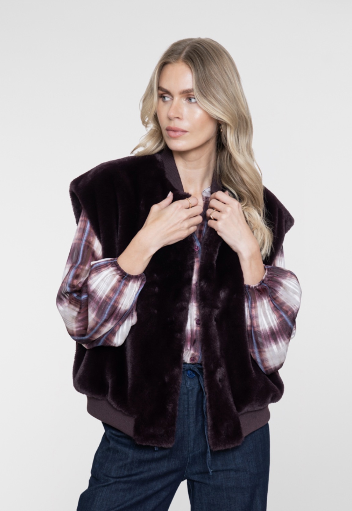 Blackberry teddy gilet van Geisha