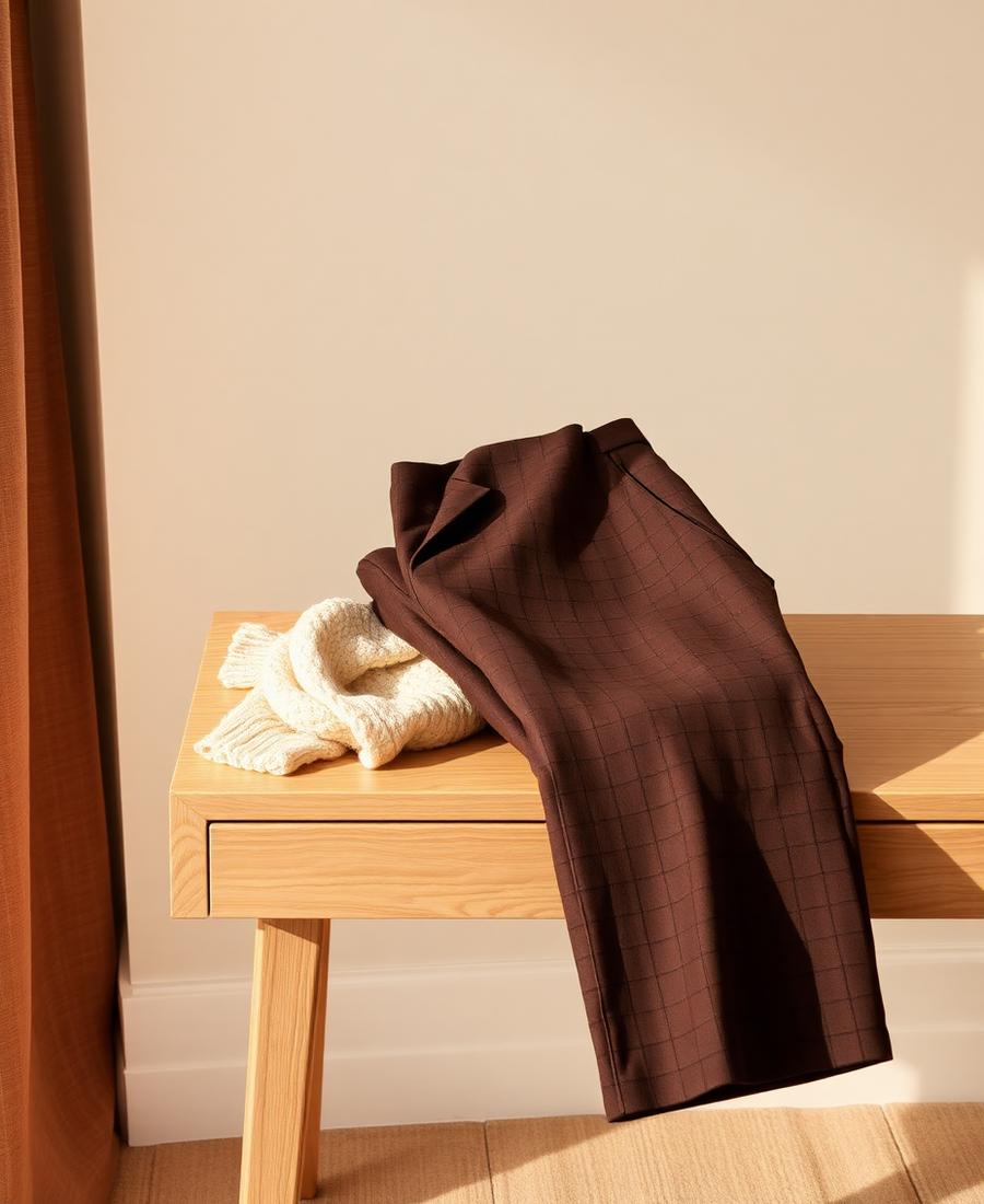 Lexie Check Trousers van Studio Anneloes in chestnut en espresso ruit