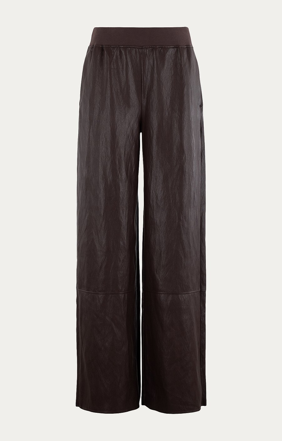 Bruine wijde Broek Margaux van Moscow met elastische tailleband