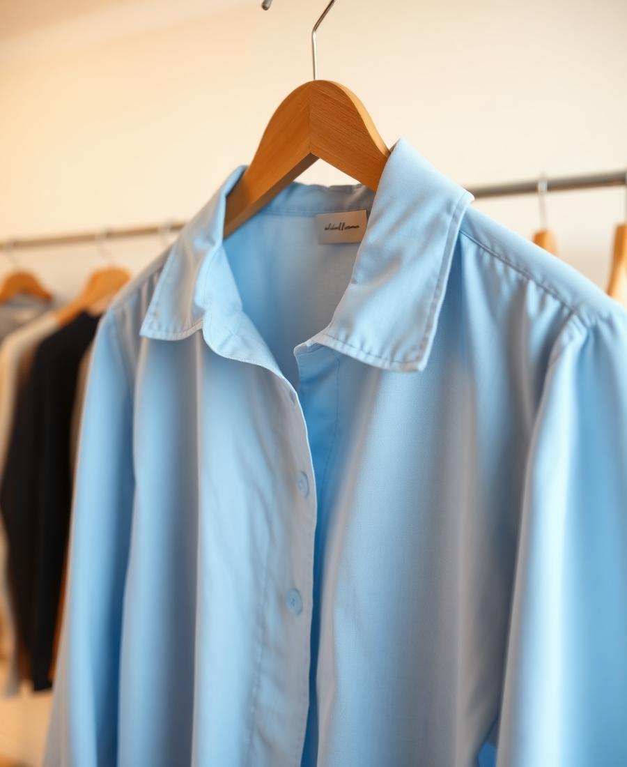 Lichtblauwe Vana Poplin Blouse van Studio Anneloes