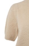Fluffy trui met ronde hals en korte mouw in de kleur smoke gray.