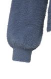 Fluffy trui van het merk Yaya met  lange pofmouwen en een ronde hals in de kleur wild wind blue.