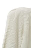 Gebreide trui van wolmix van het merk Yaya met V-hals en lange pofmouwen in de kleur onyx white.