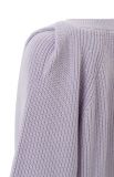 Gebreide trui van wolmix van het merk Yaya met V-hals en lange pofmouwen in de kleur orchid petal purple.