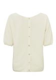 Gebreide trui van het merk Yaya met boothals, korte mouwen en knopen op de rug in de kleur off white.