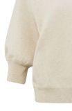 Yaya trui met halflange mouwen en ronde hals in de kleur zand.
