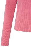 Gebreide roze trui van Yaya met ronde hals.