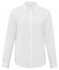 Witte poplin blouse met lange mouwen, blousekraag en blinde knoopsluiting van het merk Yaya.