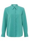 Lyocell blouse van het merk Yaya met lange mouwen, blousekraag en blinde knoopsluiting in de kleur lagoon blue.