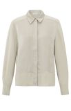 Fabric mix blouse met lange mouwen en een blinde knoopsluiting van het merk Yaya in de kleur feather grey.