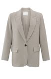 Oversized blazer met reverskraag van het merk Yaya in de kleur zand.