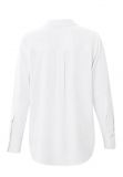 Jersey blousetop van het merk Yaya met kraag, V-hals, lange mouwen en plooidetail in de kleur pure white.