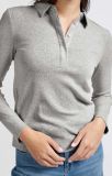 01-709256-501 Jersey Polo - Medium Grey Melange