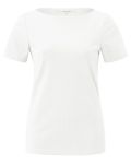 Wit t-shirt van het merk Yaya met boothals en korte mouwen.