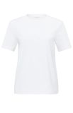 Basis t-shirt van het merk Yaya met korte mouwen, ronde hals en relaxte pasvorm in de kleur wit.