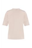 Basic T-shirt van het merk Studio Anneloes met tekst Good Vibes Only en korte mouw om omslag in de kleur poeder.