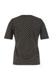 Travel T-shirt met SA print met ronde hals en korte mouw in de kleur dark sahara/zwart.