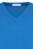 T-Shirt met korte mouw en V-hals in de kleur cobalt.