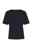 T-Shirt met korte mouw en V-hals in de kleur donker blauw.