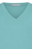 T-Shirt met korte mouw en V-hals in de kleur aqua.