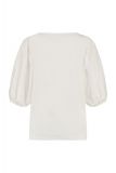 Shirt met V-hals en korte pofmouwen in de kleur off white.