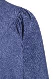 Travelblouse met ronde aangesloten hals en lange pofmouw met cuffs van het merk Studio Anneloes in de kleur jeans blue.
