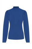 Travelshirt met turtleneck en lange geplooide mouwen in de kleur night blue van het merk Studio Anneloes.