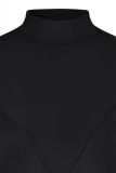 Travelshirt met turtleneck en lange geplooide mouwen in de kleur zwart.
