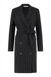 Pinstripe blazer dress met reverkraag en strikceintuur in de kleur zwart/off white.
