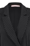 Pinstripe blazer dress met reverkraag en strikceintuur in de kleur zwart/off white.