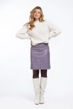 Korte faux leather rok met deelnaden van het merk Studio Anneloes in de kleur cool lila.