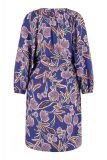 Viscose jurk met bloemenprint met ronde hals en V-insnede van het merk Studio Anneloes in de kleur night blue/ginger.