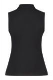 Getailleerde mouwloze travel top met omslag en plooien bij de taille van het merk Studio Anneloes in de kleur zwart.