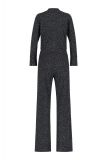 Travel jumpsuit met lange mouwen met manchetten, een overslag en een tailleband van het merk Studio Anneloes in de kleur zwart/kit.