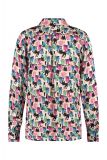 Multi color blouse met klassieke kraag, lange mouwen en regular fit van het merk Studio Anneloes.