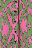 Travelblouse met all over ornament print, lange mouwen en borstzakje van het merk Studio Anneloes in de kleur pink/light green.