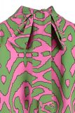 Travelblouse met hoge hals met strikdetail en lange pofmouwen met manchetten van het merk Studio Anneloes in de kleur pink/light/green.