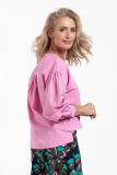 Sweater met blousemouwen met manchetten en ronde hals van het merk Studio Anneloes in de kleur pink.