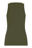 Mouwloze traveltop met ronde hals en getailleerde fit van het merk Studio Anneloes in de kleur army.