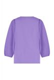 Shirt met driekwart pofmouwen met elastieken boordjes en ronde hals van het merk Studio Anneloes in de kleur purple.
