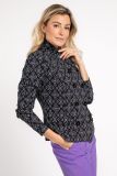 Double breasted travel blazer met all over print van het merk Studio Anneloes in de kleur black/purple.