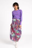 Lange rok met bloemenprint van het merk Studio Anneloes in de kleur purple/shirtblue.