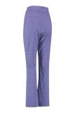 Travelbroek met all-over print, flair pijpen en elastieken tailleband met riemlussen van het merk Studio Anneloes in de kleur purple/shirtblue.