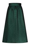 A-line jurk met brede tailleband, ritssluiting en steekzakken van het merk Studio Anneloes in de kleur dark green.