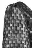 Metallic midi dress met ronde hals met V-insnede en korte, volimuneuze mouwen van het merk Studio Anneloes in de kleur black/silver.