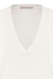 Top met korte kanten mouwen, V-hals en geribd boord van het merk Studio Anneloes in de kleur wit.