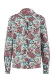 Travel blouse met Hawaii print, klassieke kraag en lange mouwen met manchetten van het merk Studio Anneloes in de kleur pink/off white.