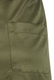 Satinlook broek van het merk Studio Anneloes met elastieken tailleband en wijde broekspijpen in de kleur army.
