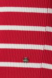 Gebreide off shoulder trui met lange mouwen met streepdessin van het merk Studio Anneloes in de kleur rood/wit.