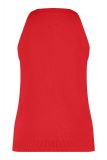 Fijngebreide haltertop met ronde hals en geribde boorden van het merk Studio Anneloes in de kleur rood.